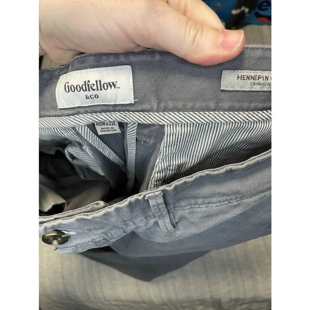 Goodfellow & Co Hennepin Chino Pants Gray Straight Fit 40x32 Mens Trousers